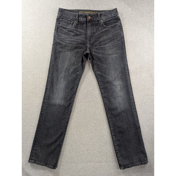 American Eagle Jeans Mens Size 32x34 Blue Original Straight Faded Whiskers Y2K - Picture 1 of 14